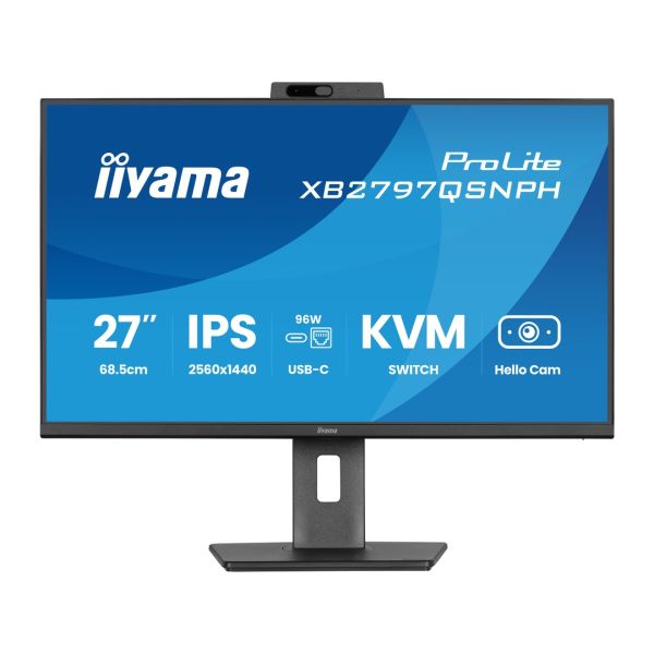 27" iiyama XB2797QSNPH-B1: IPS, QHD, USB-dock, cam