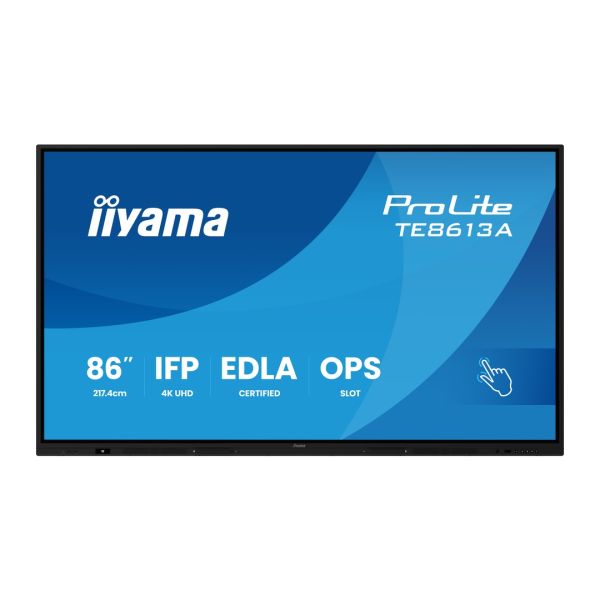 86" iiyama TE8613A-B3AG: IPS, 4K, 40P, USB-C, EDLA