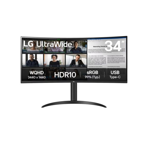 LG UltraWide/34WR55QK-B/34"/VA/wQHD/100Hz/5ms/Čierna/2R 34WR55QK-B.AEU