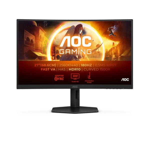 AOC AGON/Gaming CQ27G4X/27"/VA/QHD/180Hz/1ms/Black/3R CQ27G4X