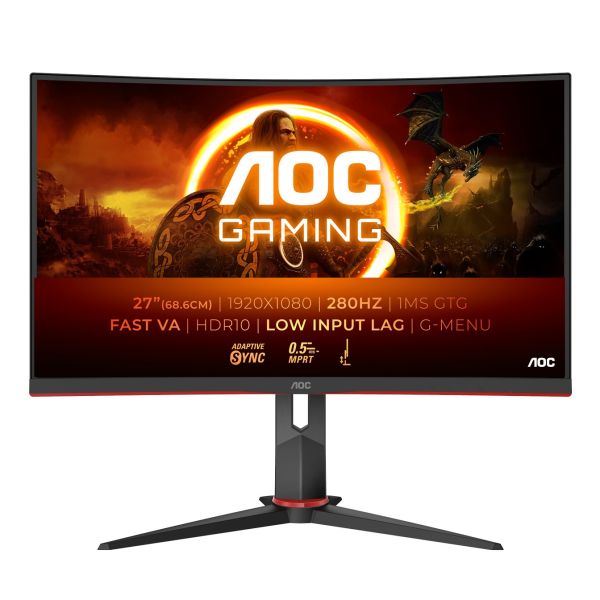AOC Gaming/C27G2Z3/BK/27"/VA/FHD/280Hz/0,5ms/Blck-Red/3R C27G2Z3/BK