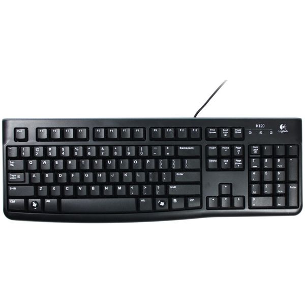 Logitech K120/Drátová USB/US layout/Čierna 920-002479