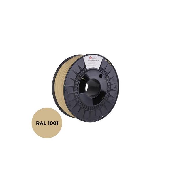 Tlačová struna (filament) C-TECH PREMIUM LINE, PLA, béžová, RAL1001, 1,75mm, 1kg 3DF-P-PLA1.75-1001