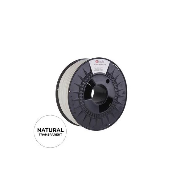Tlačová struna (filament) C-TECH PREMIUM LINE, PLA, natural, 1,75mm, 1kg 3DF-P-PLA1.75-NAT