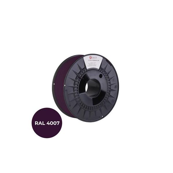 Tlačová struna (filament) C-TECH PREMIUM LINE, PLA, purpurová fialková, RAL4007, 1,75mm, 1kg 3DF-P-PLA1.75-4007