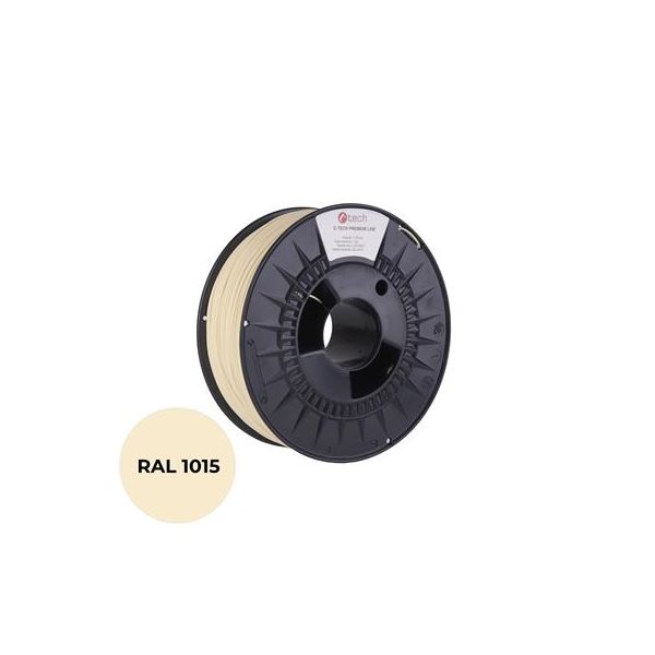 Tlačová struna (filament) C-TECH PREMIUM LINE, PLA, slonová kosť svetlá, RAL1015, 1,75mm, 1kg 3DF-P-PLA1.75-1015