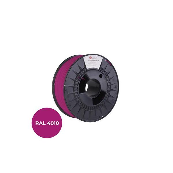 Tlačová struna (filament) C-TECH PREMIUM LINE, PLA, telekomunikačná fialová, RAL4010, 1,75mm, 1kg 3DF-P-PLA1.75-4010