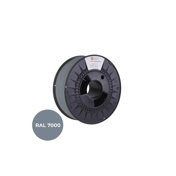 Tlačová struna (filament) C-TECH PREMIUM LINE, PLA, veverčia šedá, RAL7000, 1,75mm, 1kg 3DF-P-PLA1.75-7000