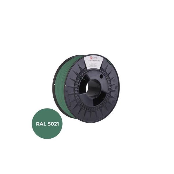 Tlačová struna (filament) C-TECH PREMIUM LINE, PLA, vodná modrá, RAL5021, 1,75mm, 1kg 3DF-P-PLA1.75-5021