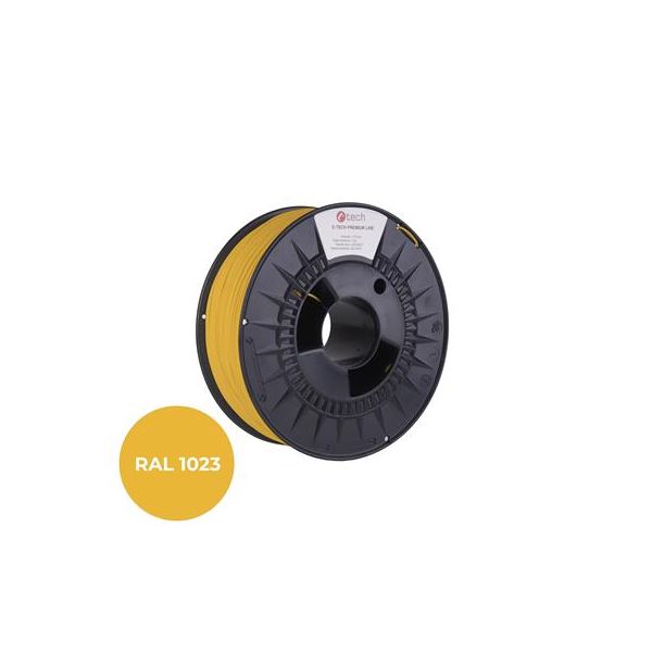 Tlačová struna (filament) C-TECH PREMIUM LINE, ABS, dopravná žltá, RAL1023, 1,75mm, 1kg 3DF-P-ABS1.75-1023