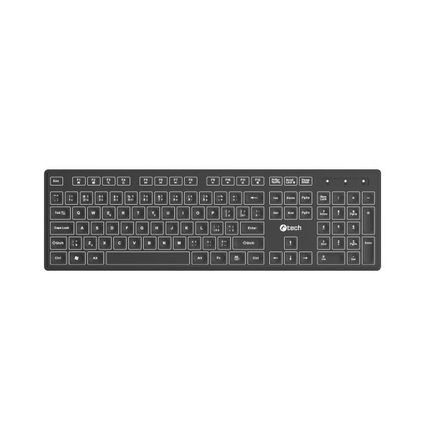 Klávesnica C-TECH KB-201-BL, nízkoprofilová, KB-201-BL