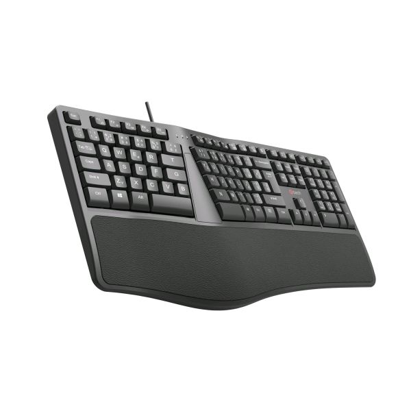 Klávesnica C-TECH KB-113E USB, ERGO, čierna, CZ/ SK KB-113E