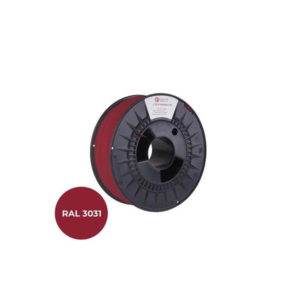 Tlačová struna (filament) C-TECH PREMIUM LINE, PETG, orientálna červená, RAL3031, 1,75mm, 1kg 3DF-P-PETG1.75-3031