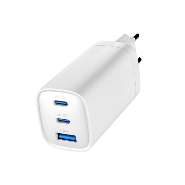 GEMBIRD PD nabíjačka 1xUSB-A 2xUSB-C 67W biela TA-UC-PDQC65-01-W