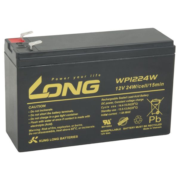LONG batéria 12V 6Ah F2 HighRate (WP1224W) PBLO-12V006-F2AH