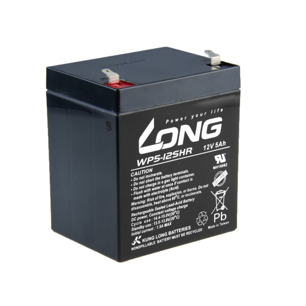 LONG batéria 12V 5Ah F1 HighRate (WP5-12SHR) PBLO-12V005-F1AH