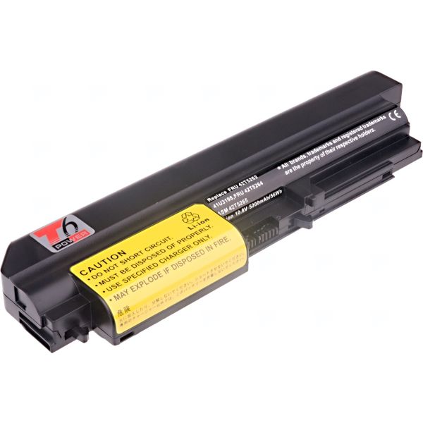 Batérie T6 Power pre IBM ThinkPad T61 14,1 wide, R61 14,1 wide, R400, T400, 5200mAh, 56Wh, 6cell NBIB0059
