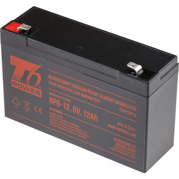 Akumulátor T6 Power NP6-12, 6V, 12Ah, F2 T6UPS0013