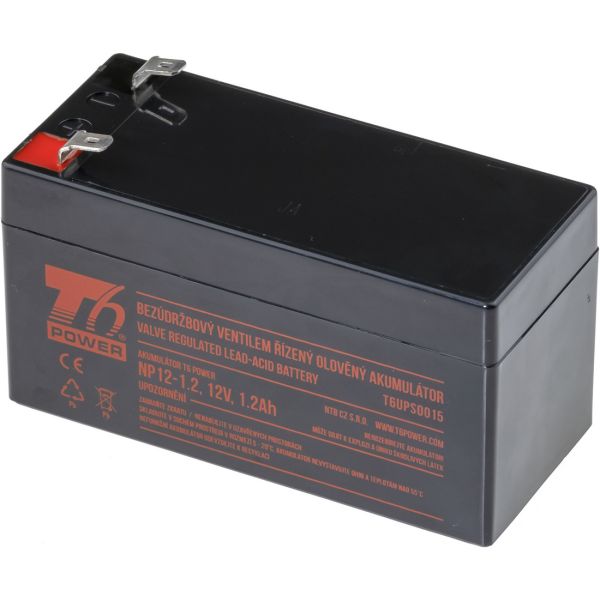 Akumulátor T6 Power NP12-1.2, 12V, 1,2Ah, F1 T6UPS0015