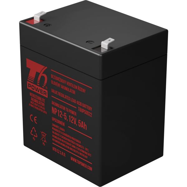 Akumulátor T6 Power NP12-5, 12V, 5Ah, F2 T6UPS0022