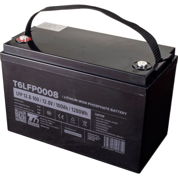 Batérie T6 Power LiFePO4, 12.8V, 100Ah, 1280Wh, Bluetooth, T16 T6LFP0008