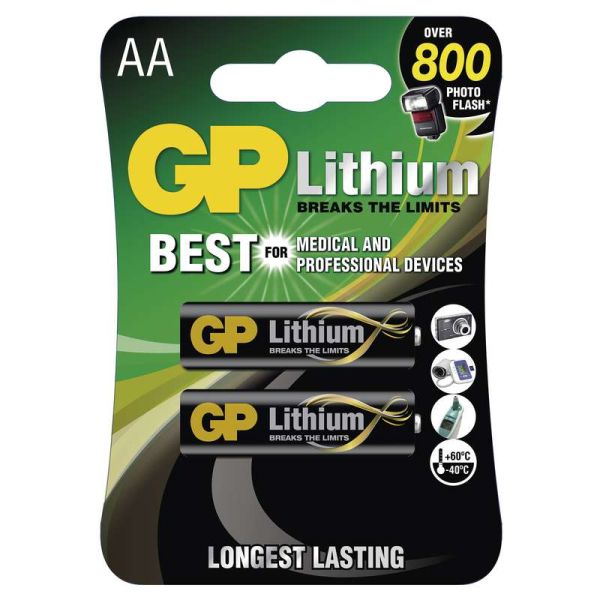 Lítiová batéria GP FR6 (AA), 2 ks