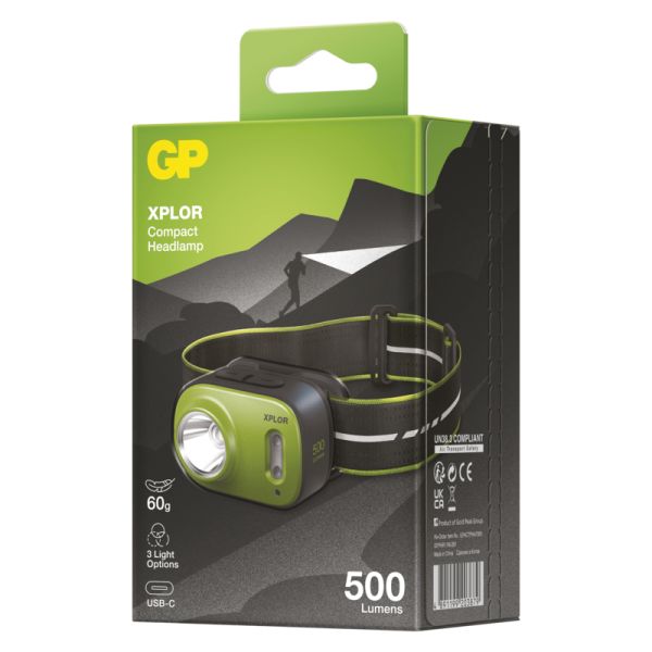LED nabíjacia čelovka GP Xplor PHR17, 500 lm 1451085670