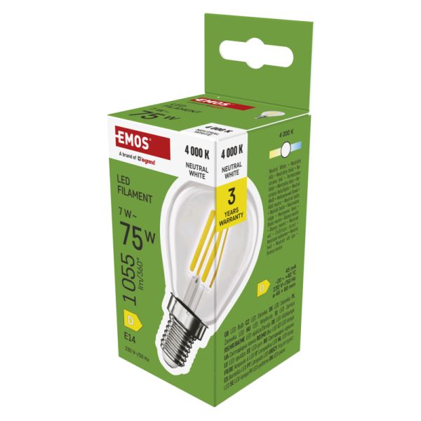 EMOS LED FLM MINI GL 7W (75W) 1055lm E14 NW 1525731456