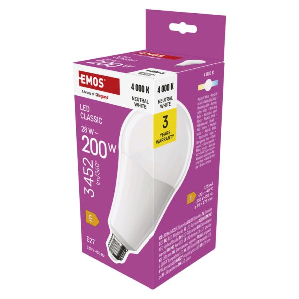 EMOS LED CLS A95 28W (200W) 3452lm E27 NW 1525743408