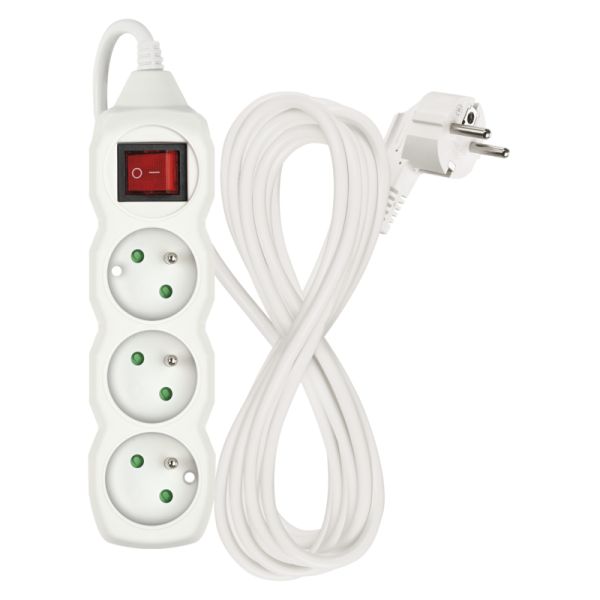 EMOS Predlžovací prívod 3z/5m 1,0mm + vypínač 1902130500