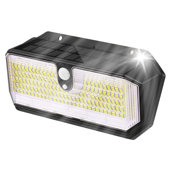 Vonkajšie solárne LED svetlo s pohybovým senzorom VIKING S282/2600lm/2200mAh/3 režimy/IP65 S282