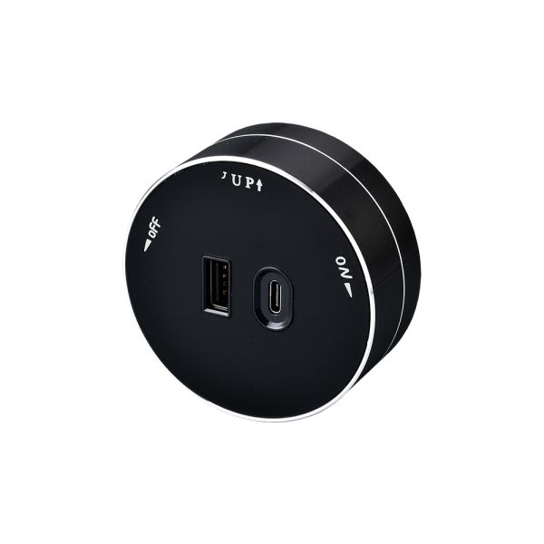 Zásuvkový modul Viking A60B, čierna/výstupy - 1xUSB-A, 1xUSB-C/výkon až 2500W/230V,16A,50Hz VA60B