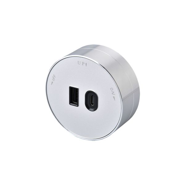 Zásuvkový modul Viking A60S, striebra/výstupy - 1xUSB-A, 1xUSB-C/výkon až 2500W/230V,16A,50Hz VA60S