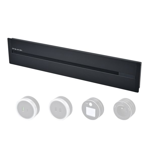 Zásuvková lišta - zápustná Viking LZ60B/230V,50Hz/60cm dĺžka/čierna/až 7 modulov/IP20/hliník/zápustná VLZ60B