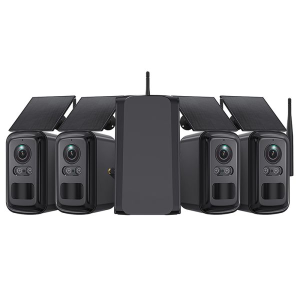 Set solárnych kamer Viking HUB S04/8000 mAh/ mobilné aplikácie/ outdoor VSWRK04