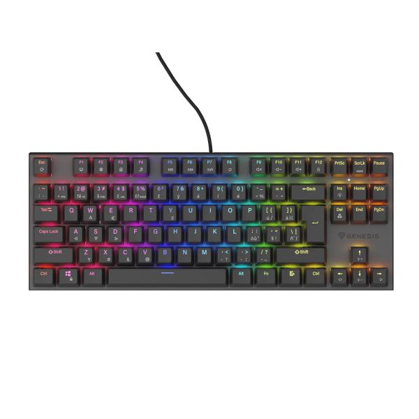 Genesis tichá herná klávesnica THOR 303/TKL/RGB/Outemu Peach/Drátová USB/ CZ- SK layout/Čierna NKG-1880