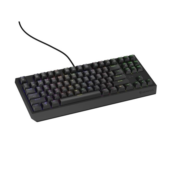 Genesis herná klávesnica THOR 230/TKL/RGB/Outemu Brown/Drátová USB/US layout/Čierna NKG-2079