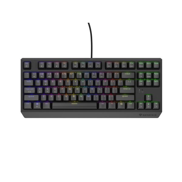 Genesis herná klávesnica THOR 230/TKL/RGB/Outemu Red/Drátová USB/US layout/Čierna NKG-2077