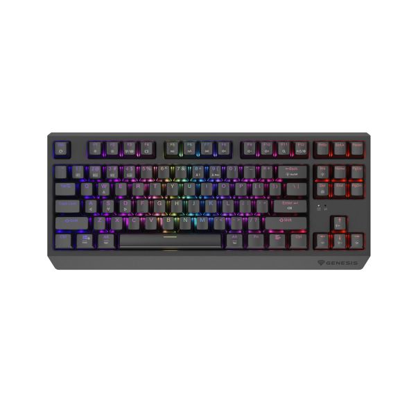 GENESIS herná klávesnica THOR 230/TKL/RGB/Outemu Red/Bezdrôtová USB + Bluetooth/US layout/Čierna NKG-2106