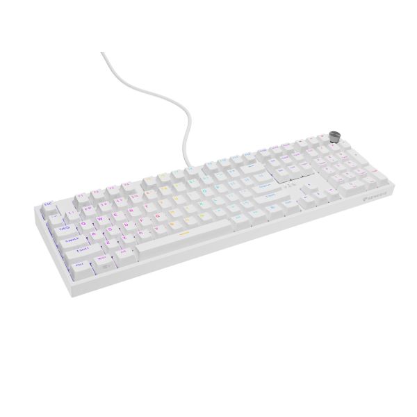 Herná mechanická klávesnica Genesis THOR 404/RGB/Gateron Yellow Pro/Drátové USB-A/US layout/Biela NKG-2299