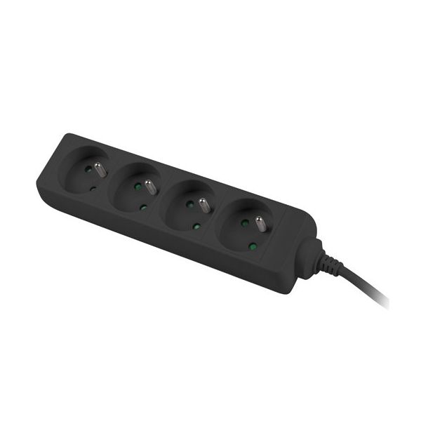 Predlžovací prívod 230V 3m 4 zásuvky, čierny ppa4-03bk