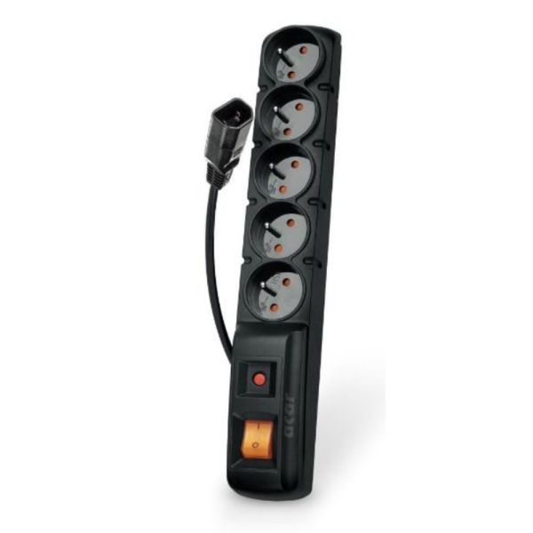 Acar F5 5m kabel, 5 zásuviek, prepätová ochrana, čierny ppacarf5-5black