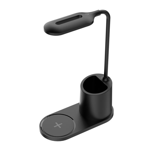 Platinet PDL1930B stolná LED lampa 3W stmievateľná, bezdrôtové nabíjanie, čierna PLADLL1930N