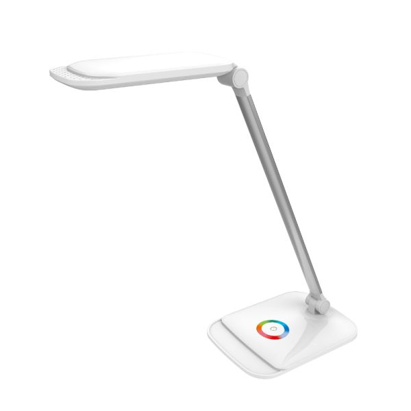 Stolová LED lampa Platinet PDLQ60 18W stmievateľná, dotykové ovládanie, USB port, biela PLADLL60BL