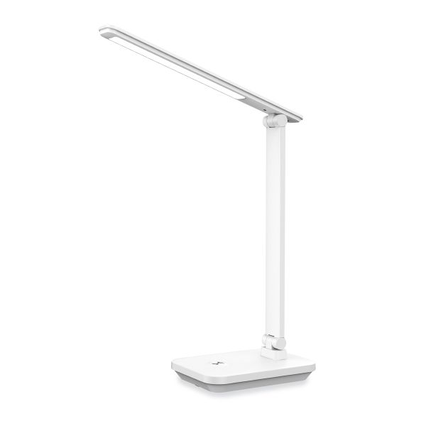 Platinet PDL6731W stolná LED lampa 5W stmievateľná, integrovaná batéria 6000mAh, USB port, biela PLADLL6731BL