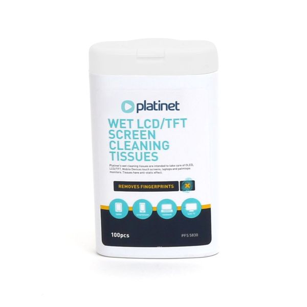 Platinet PFS5830 vlhčené čistiace ubrúsky na LCD 11x9,4 cm 100 ks PLAPFS5830