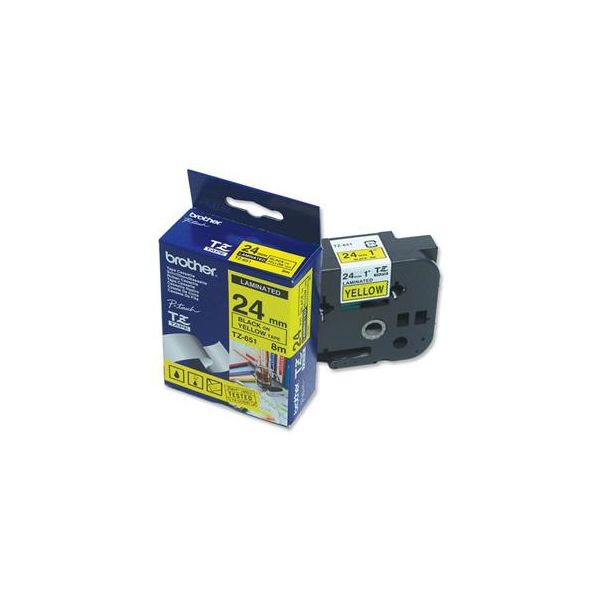 TZE-651, žltá/čierna, 24mm TZE651