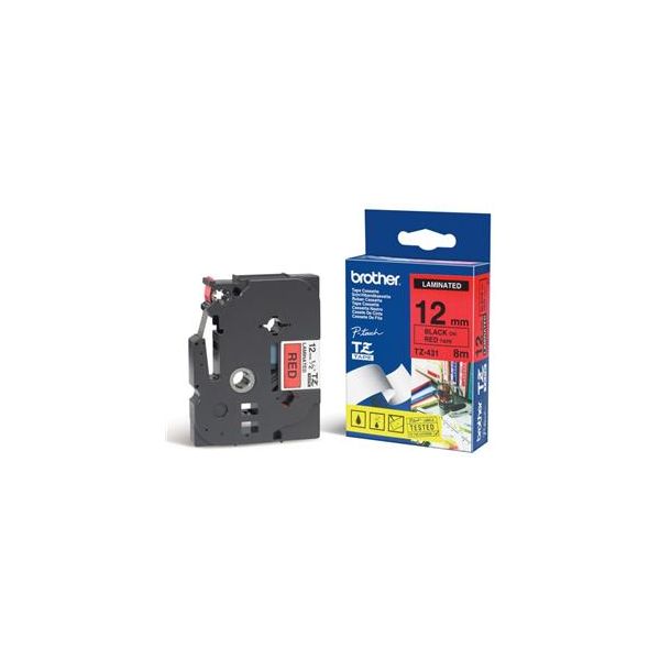 TZE-431, červená / čierna, 12mm TZE431