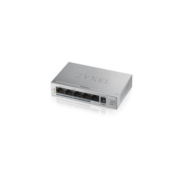 Zyxel GS1005-HP, 5 Port Gigabit PoE+ unmanaged desktop Switch, 4 x PoE, 60 Watt GS1005HP-EU0101F