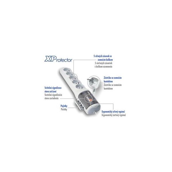 Rozvodný panel ACAR XProtector/3m 5x220V biely 9603